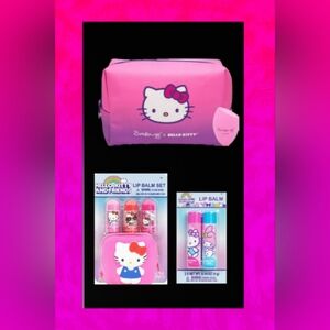Hello Kitty Lot (Cosmetic Bag + Blender Sponge & Lip Balm Sets)